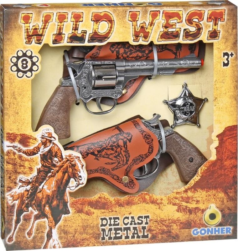 Gonher, Set de cowboy - 2 revolvere + insigna