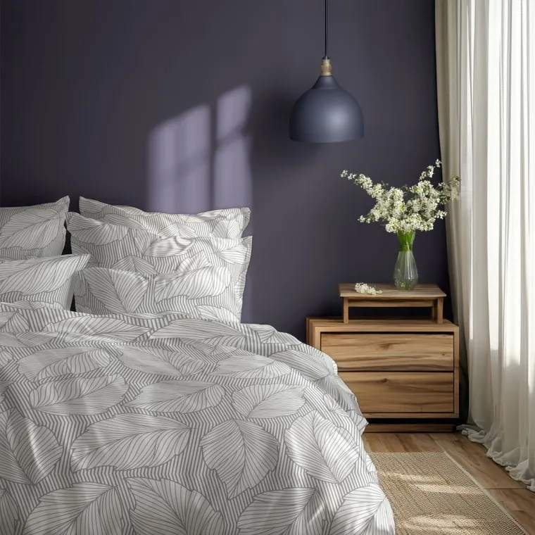 Gusto, Frunze, set lenjerie de pat, 3 piese, din bumbac, 160-200 cm