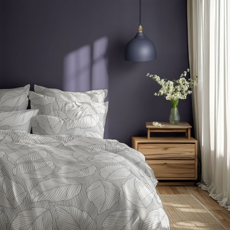 Gusto, Frunze, set lenjerie de pat single, din bumbac, 140-200 cm