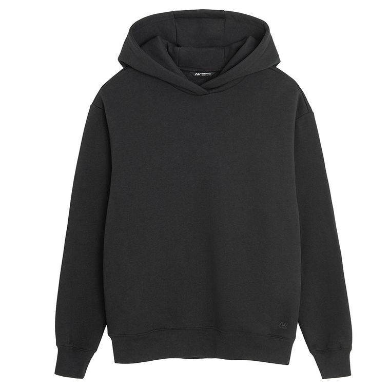Hanorac basic negru oversize NOWEAR