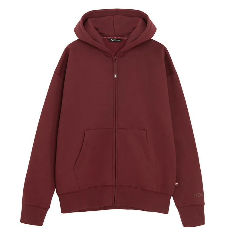 Hanorac oversize bordo cu fermoar unisex NOWEAR