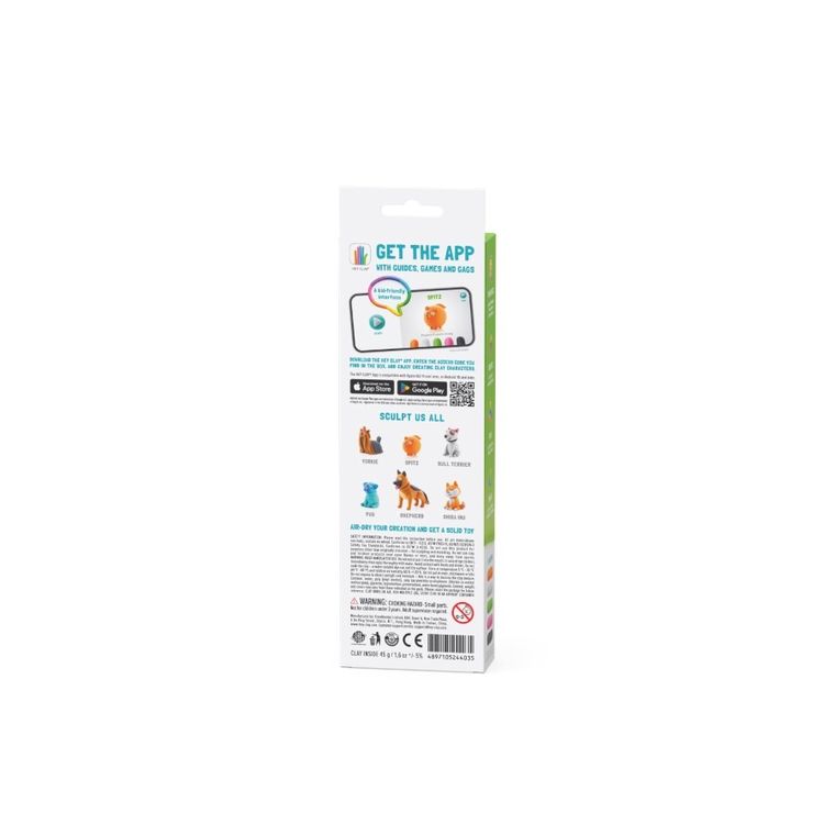 Hey Clay, Dog Story, Spitz, set creativ, 3 cutii de plastilina