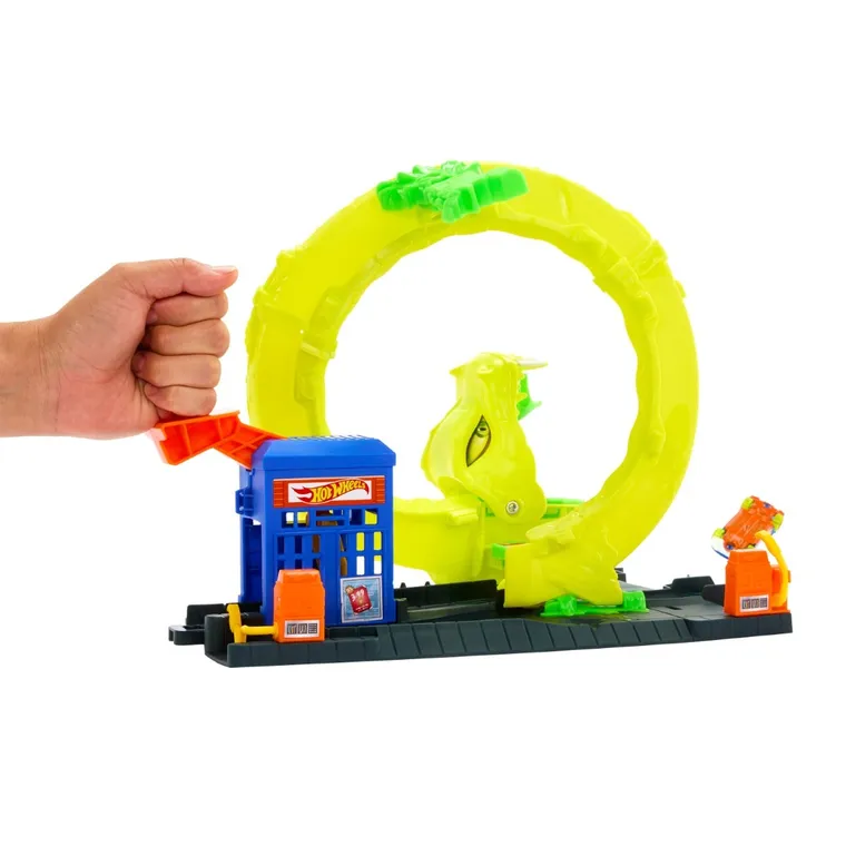 Hot Wheels, City, Snake Spiral Attack, set de joaca cu masina