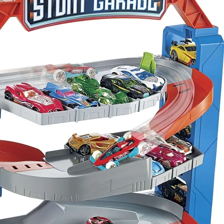 Hot Wheels City, Stunt Garage, set de joaca cu masinuta