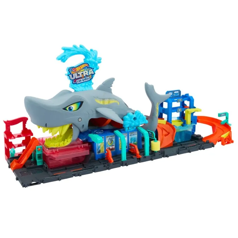 Hot Wheels City, Ultra Shark Car Wash, set de joaca