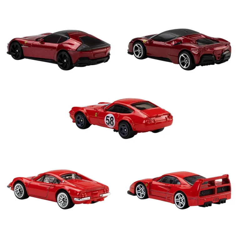 Hot Wheels, Ferrari 5-pack, set de masini, scara 1:64