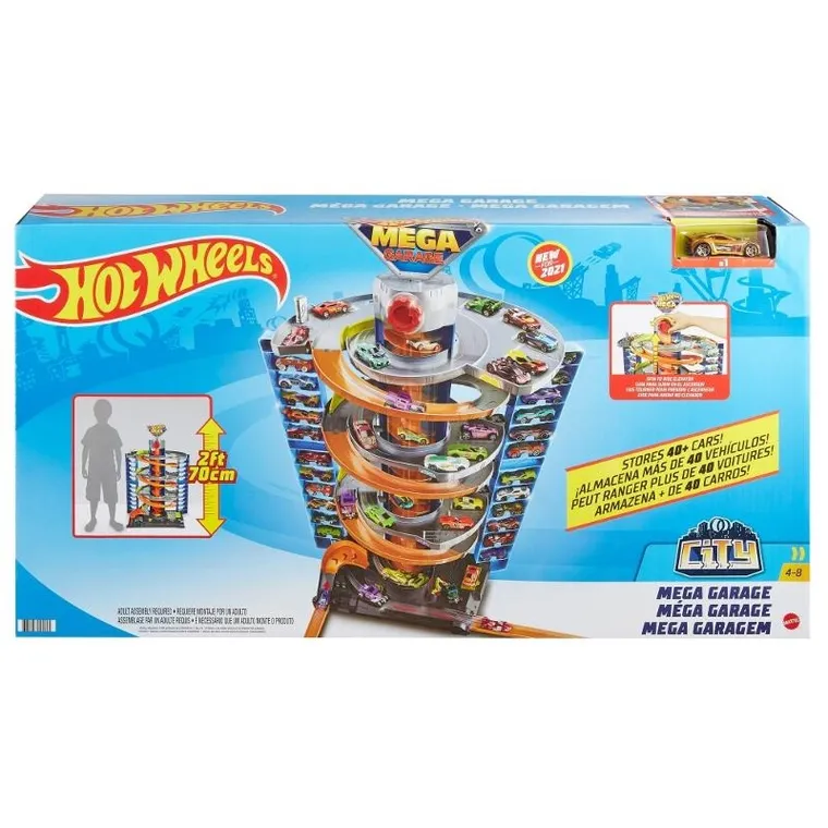 Hot Wheels, Mega Garage + set de 5 masini gratuit, set promotional