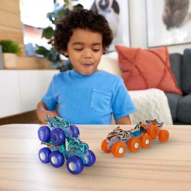 Hot Wheels, Monster Trucks, Power Smashers, set de masini