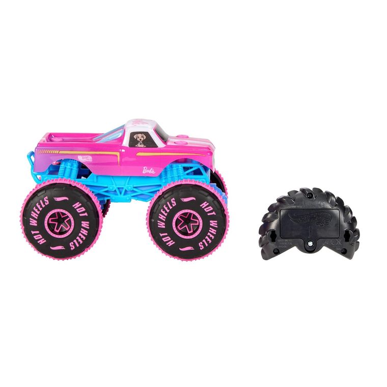 Hot Wheels, Monster Trucks RC Barbie, masina cu telecomanda, scara 1:24