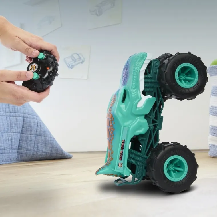 Hot Wheels, Monster Trucks RC, Mega Wrex, masina cu telecomanda, scara 1:24