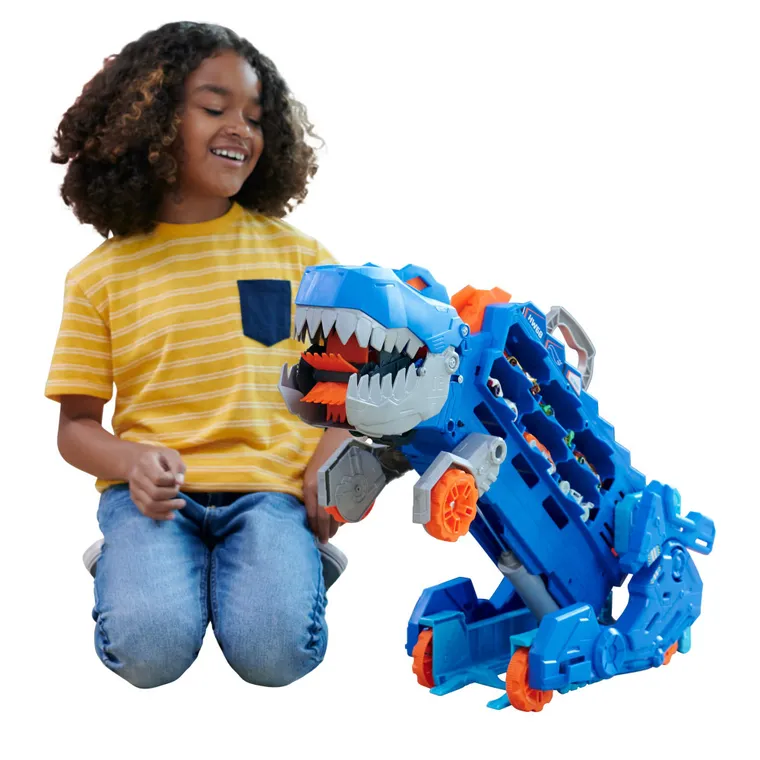 Hot Wheels, T-Rex Mega Transporter, set de joaca cu masina mare