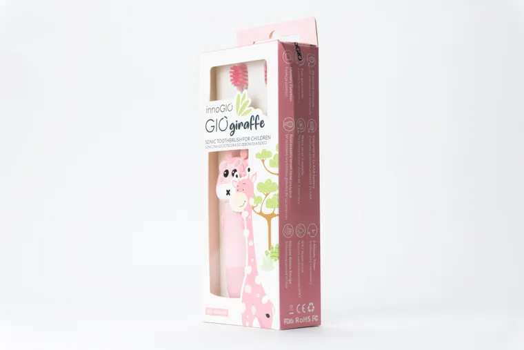 InnoGIO, GIOgiraffe, periuta de dinti sonica pentru copii, roz