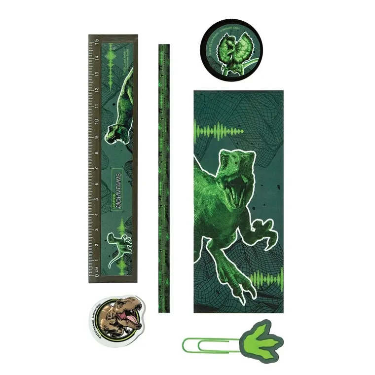 Jurassic World, Cutie cu rechizite scolare, 7 elemente