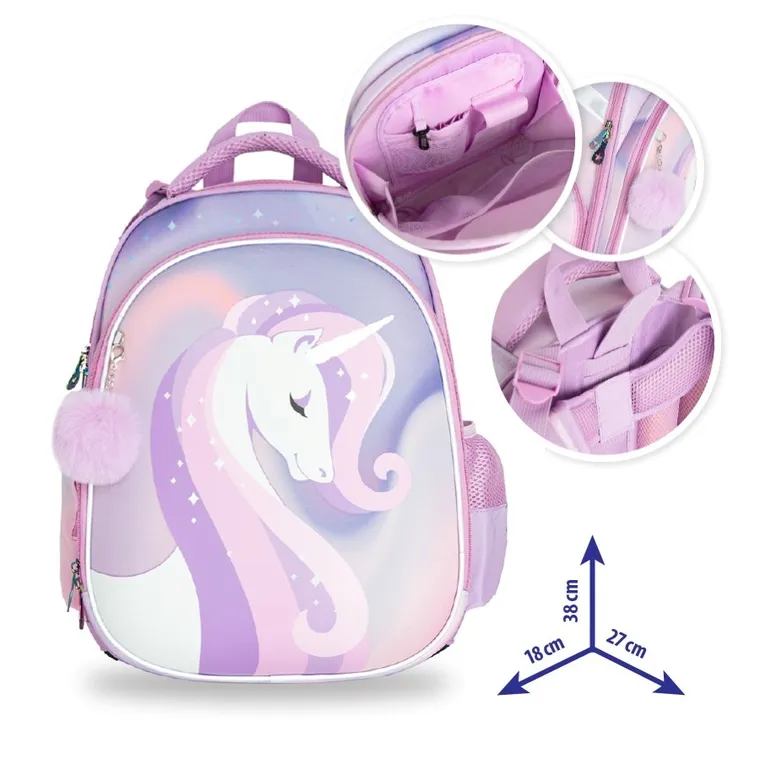 Kayokki, ghiozdan, 1 compartiment, unicorn, violet
