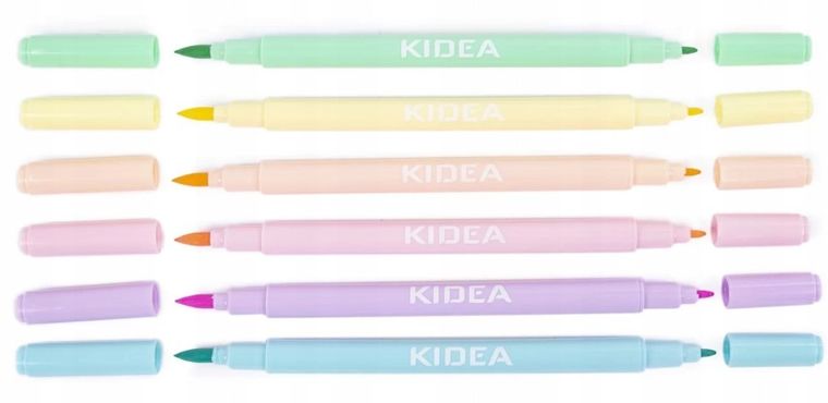 Kidea, carioci cu doua fete, pastelati, 6 culori