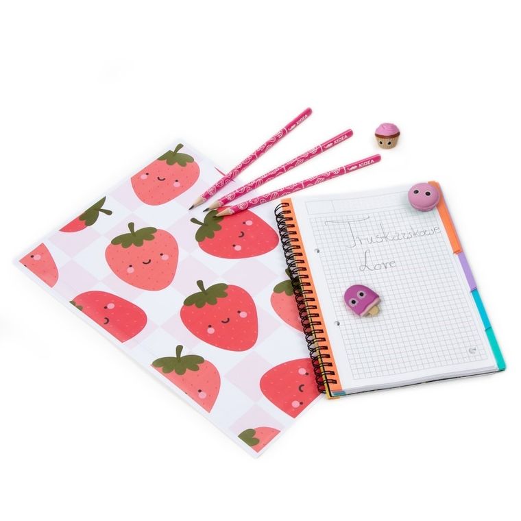 Kidea, creioane si radieri parfumati, capsuni