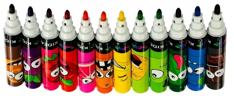 Kidea, set de markere, parfumat, 12 culori