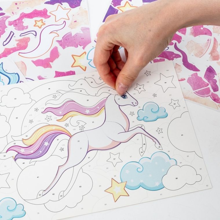 Kidea, Unicorn, autocolant cu numere