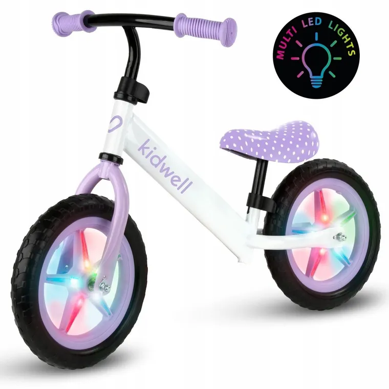 Kidwell, Rebel LED, bicicleta fara pedale, alb-violet