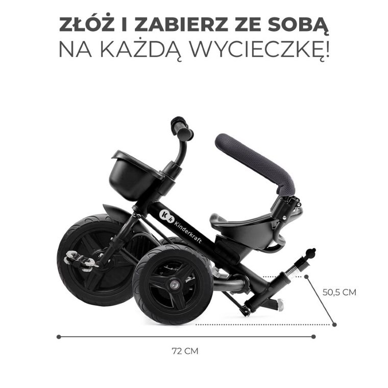 Kinderkraft, Aveo, bicicleta cu trei roti, Malachite Grey