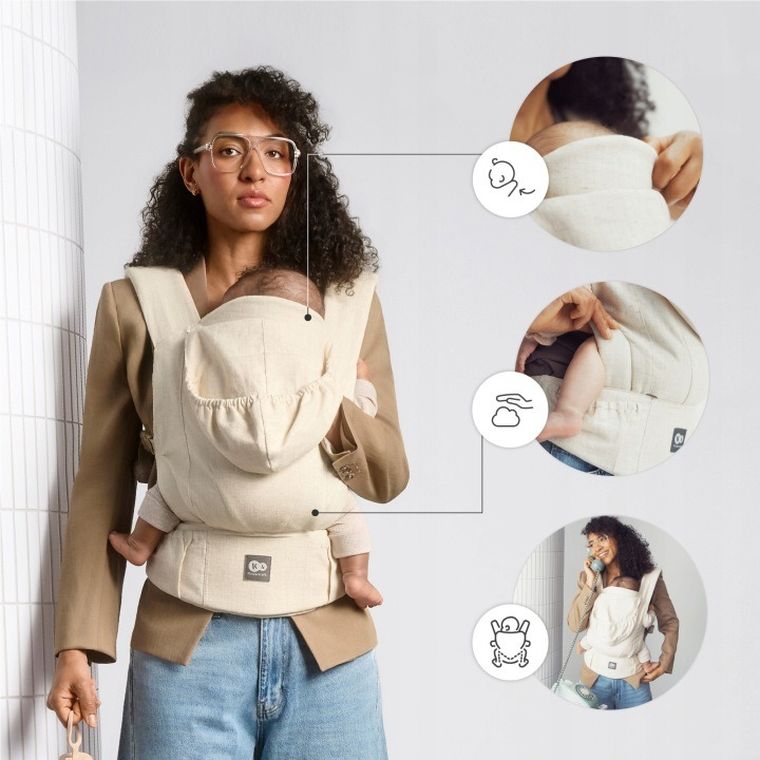 Kinderkraft, Elara, marsupiu ergonomic, beige