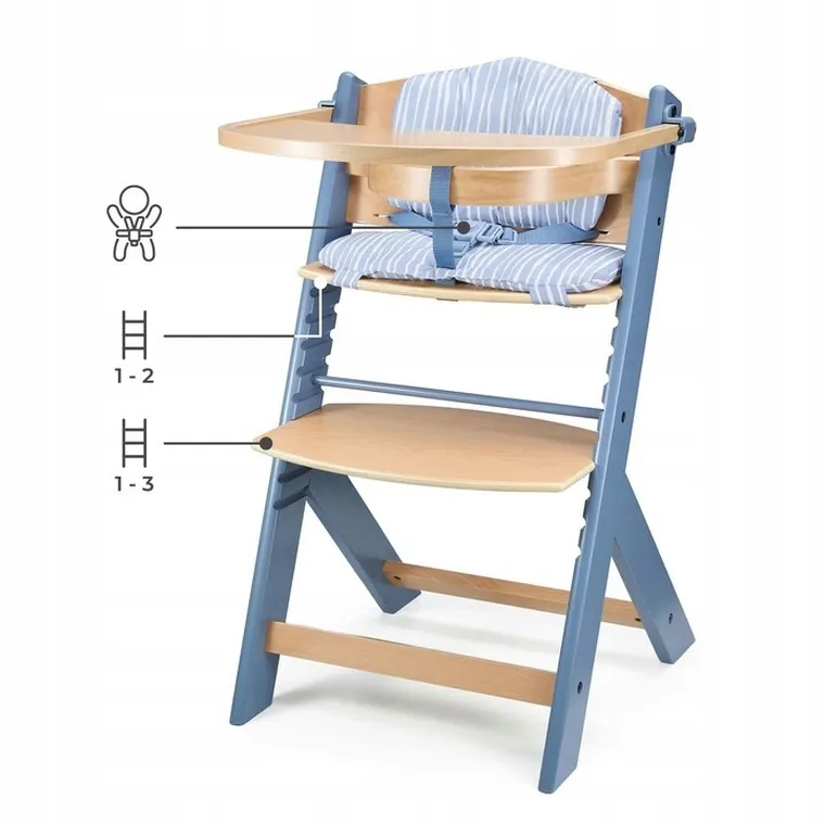 Kinderkraft, Enock, scaun de hranire cu perna, Nordic Breeze