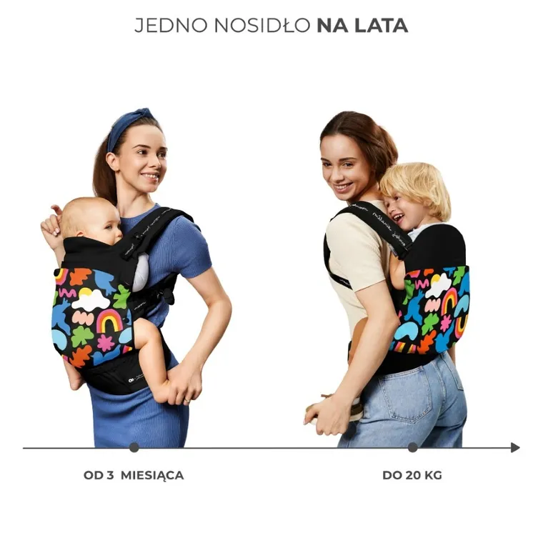 Kinderkraft, Huggy, marsupiu ergonomic, Happy Shapes