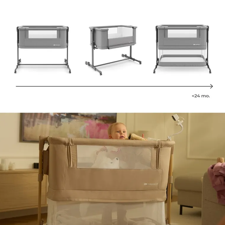 Kinderkraft, Nestee Grow 2, patut suplimentar, dark grey