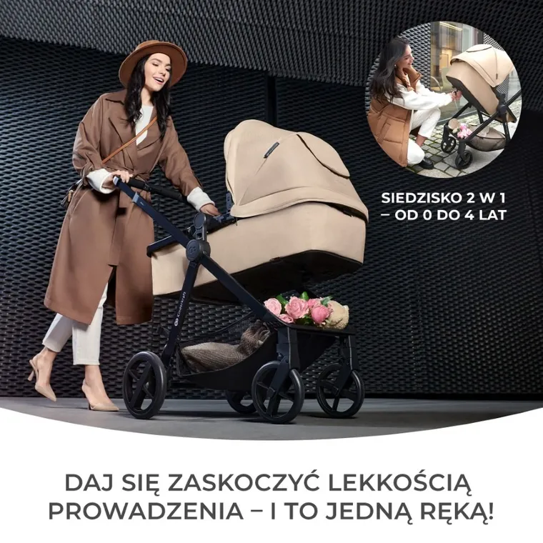 Kinderkraft, Newly 3in1 Mink Pro, carucior multifunctional 3in1, Moonlight Grey