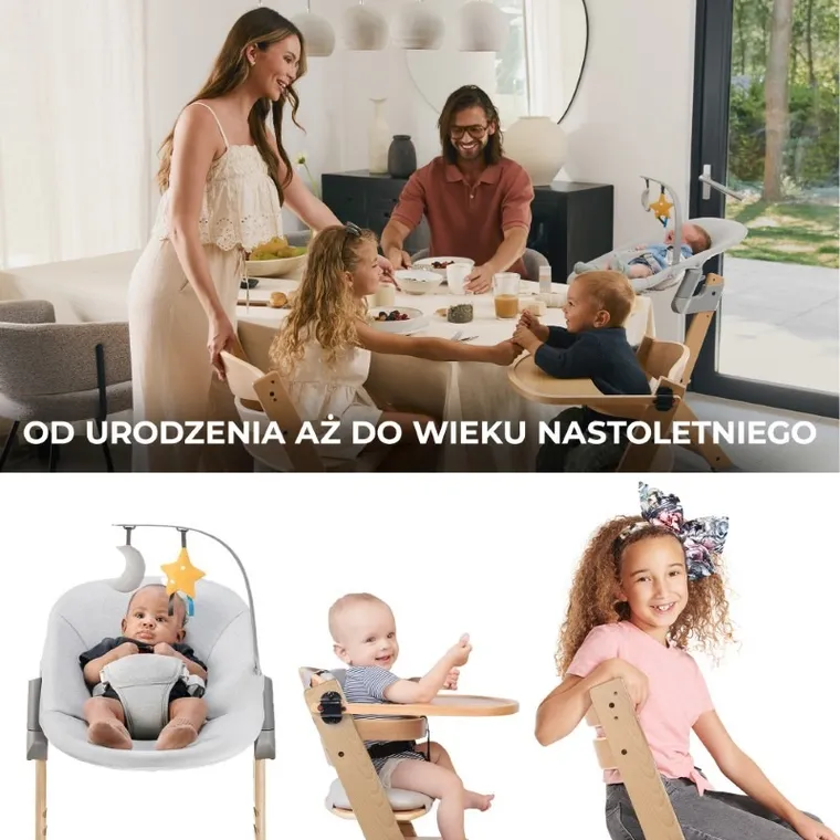 Kinderkraft, scaun de masa Enock + sezlongul Calmee, Grey