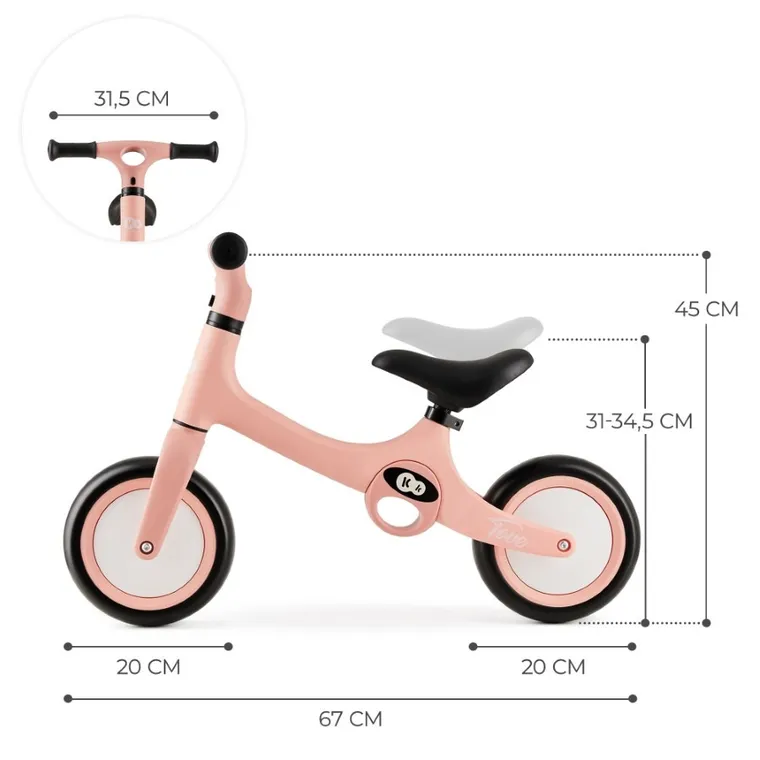 Kinderkraft, Tove, bicicleta fara pedale, Rose Pink