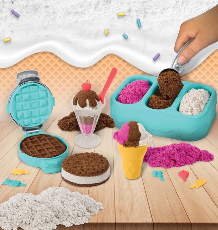 Kinetic Sand, set inghetata, nisip kinetic cu accesorii