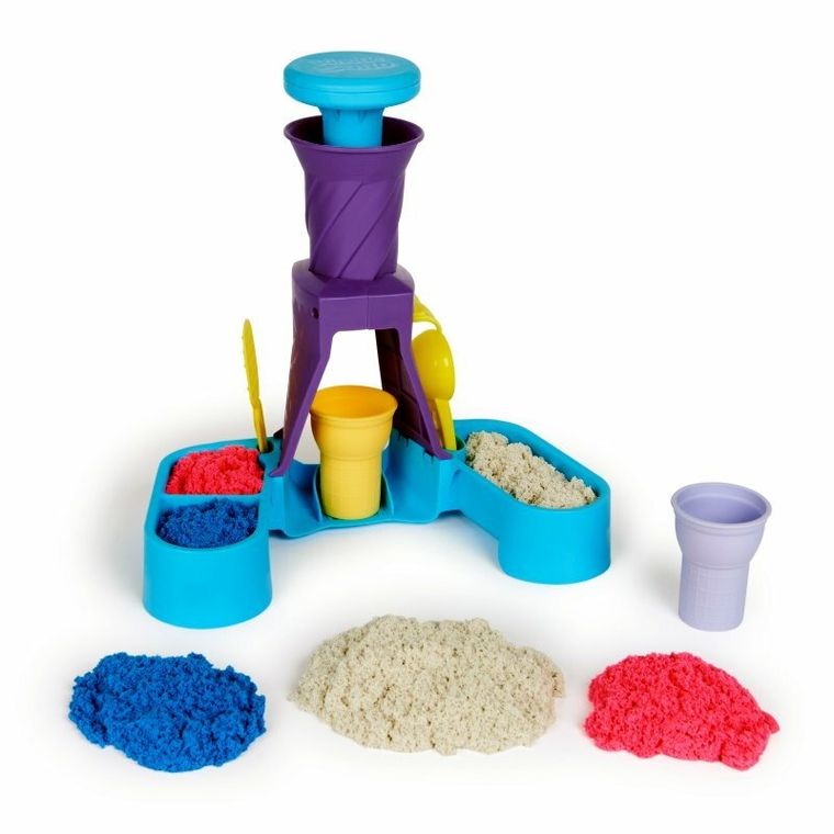 Kinetic Sand, Soft Serve Station, nisip kinetic, 396g, set de joaca