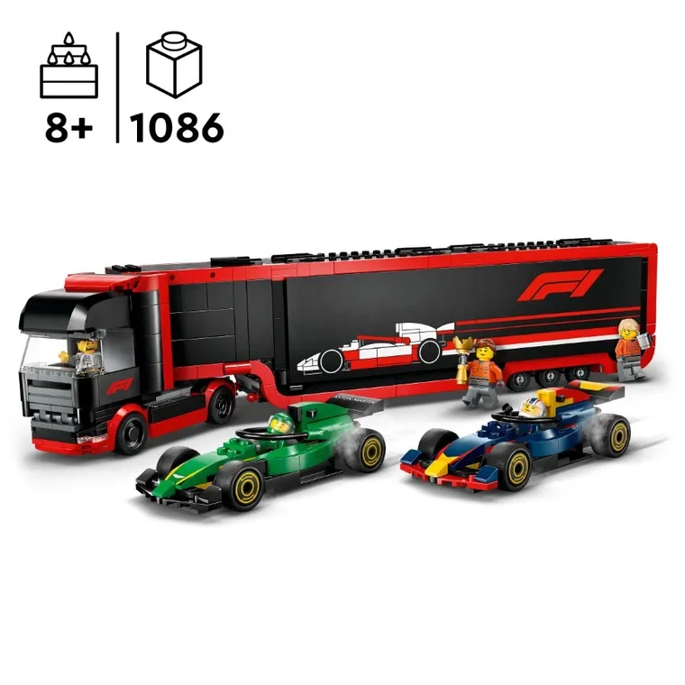 LEGO City, Camion F1 cu masinile F1 RB20 si AMR24, 60445