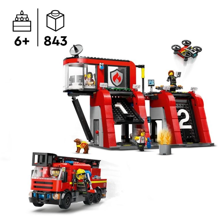 LEGO City, Statie si camion de pompieri, 60414