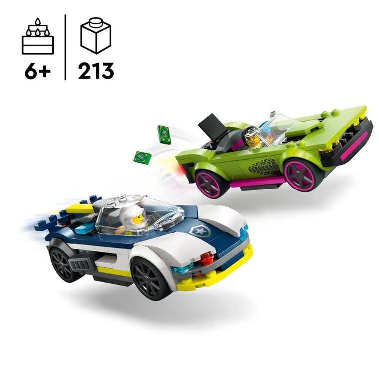 LEGO City, Urmarire cu masina de politie si masina puternica, 60415