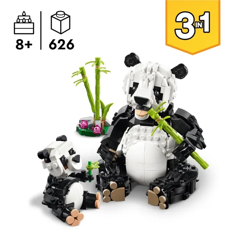LEGO Creator, Animale salbatice: Familia de ursi panda, 31165