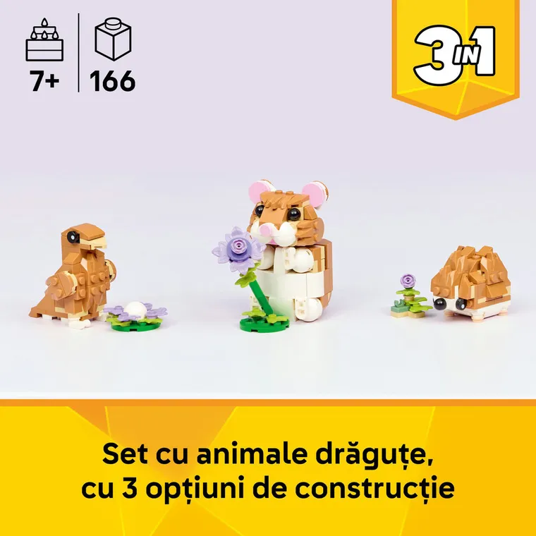 LEGO Creator, Hamster adorabil cu o floare, 31376