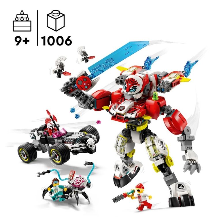 LEGO DREAMZzz, Robotul tigru al lui Cooper si masina hot rod a lui Zero, 71497