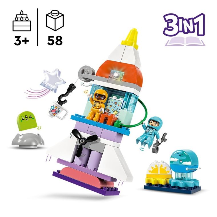 LEGO DUPLO, Aventura cu naveta spatiala 3 in 1, 10422