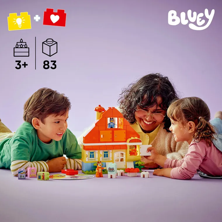 LEGO DUPLO Bluey, Casa de familie a lui Blue cu un joc de memorie, 10459