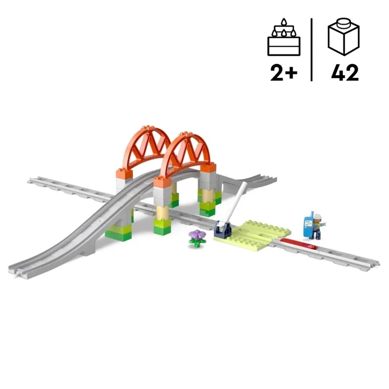 LEGO DUPLO, Set de extindere Pod si sine de cale ferata, 10426