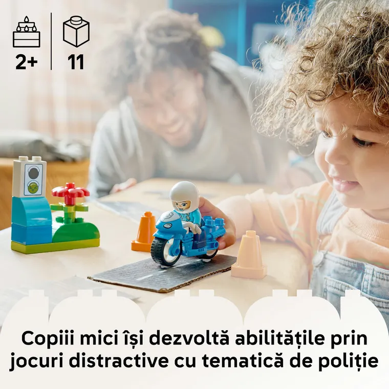 LEGO DUPLO Town, Motocicleta albastra de politie, 10471