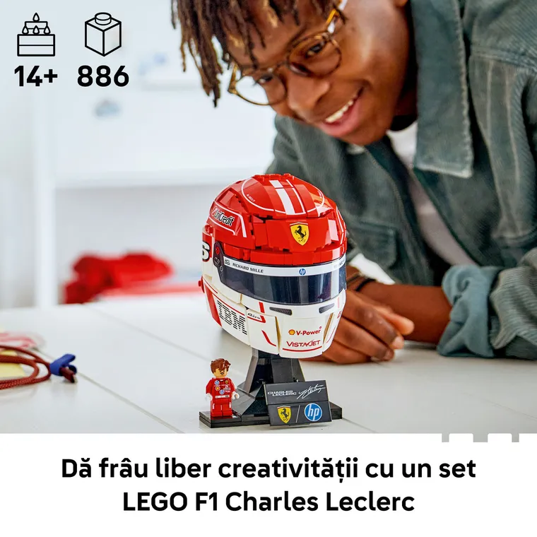 LEGO Editions Formula 1, Casca lui Charles Leclerc Scuderia Ferrari HP, 43014