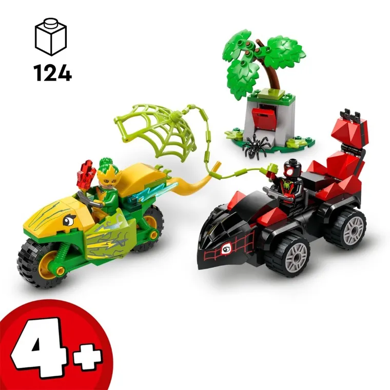 LEGO Marvel, Spin si Electro intr-o urmarire cu dino-vehicule, 11198