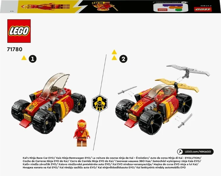 LEGO NINJAGO, Masina de curse EVO ninja a lui Kai, 71780