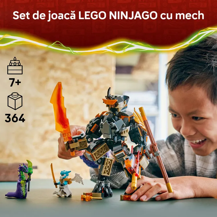 LEGO NINJAGO, Robotul de misiune al lui Cole si dragonul Zane, 71854