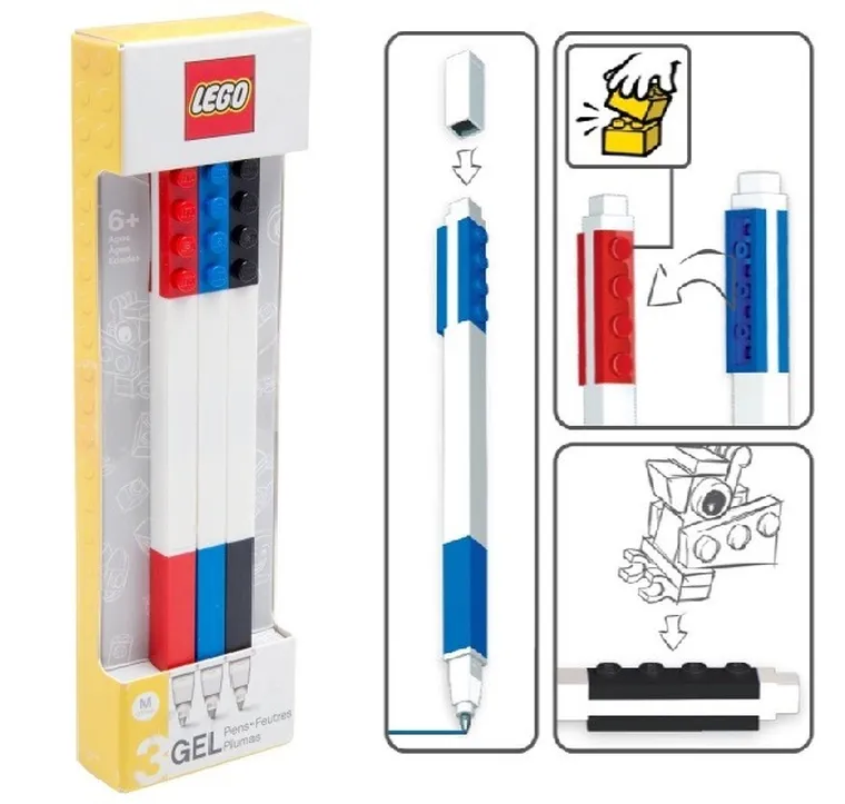 LEGO, pixuri cu gel, 3 culori