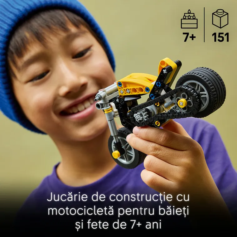 LEGO Technic, Motocicleta galbena, 42225
