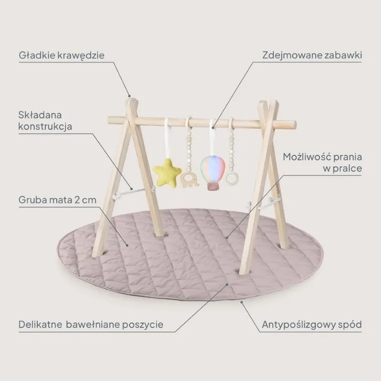 Lionelo, Anis, set: stand educativ din lemn si covoras
